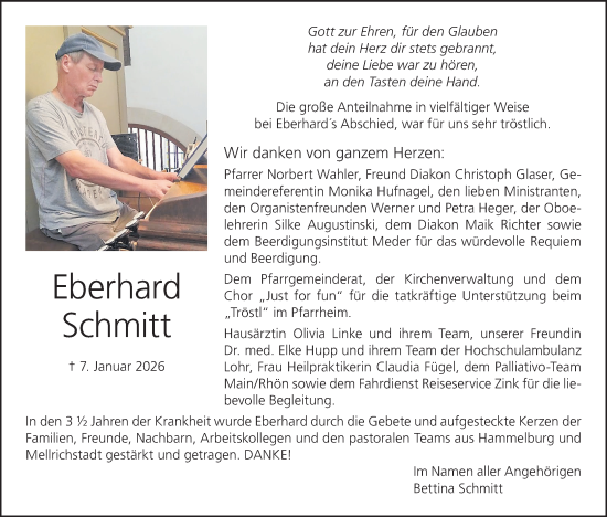 Anzeige von Eberhard Schmitt von MGO