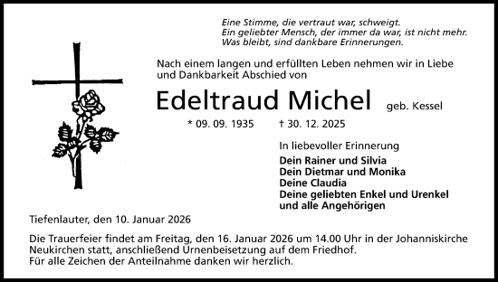 Anzeige von Edeltraud Michel von MGO