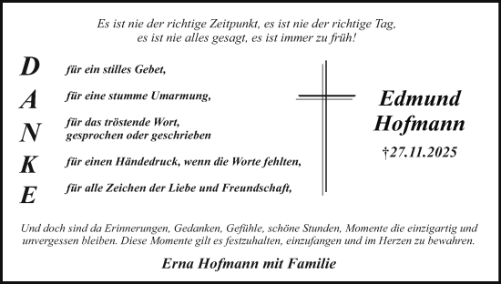 Anzeige von Edmund Hofmann von MGO