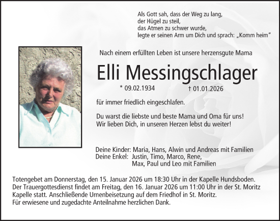 Anzeige von Elli Messingschlager von MGO