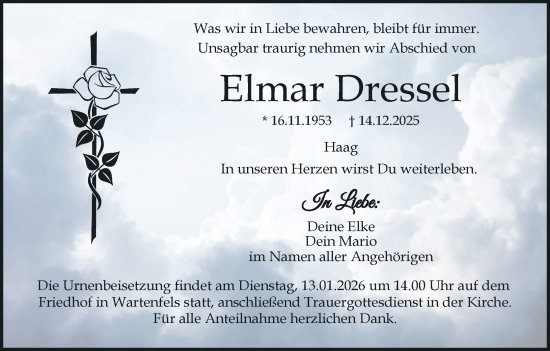Anzeige von Elmar Dressel von MGO