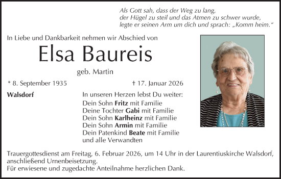Anzeige von Elsa Baureis von MGO