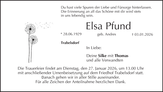 Anzeige von Elsa Pfund von MGO
