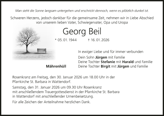 Anzeige von Georg Beil von MGO