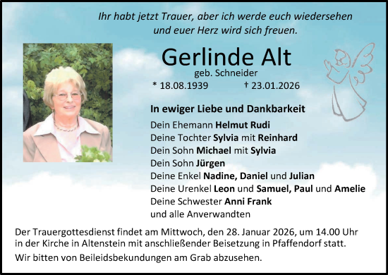 Anzeige von Gerlinde Alt von MGO