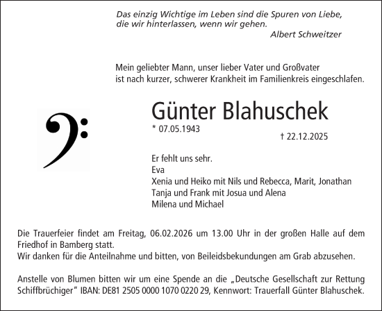 Anzeige von Günter Blahuschek von MGO
