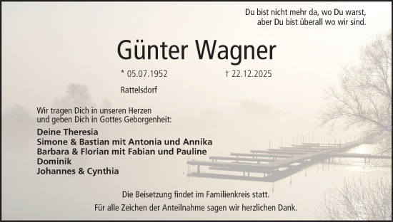 Anzeige von Günter Wagner von MGO