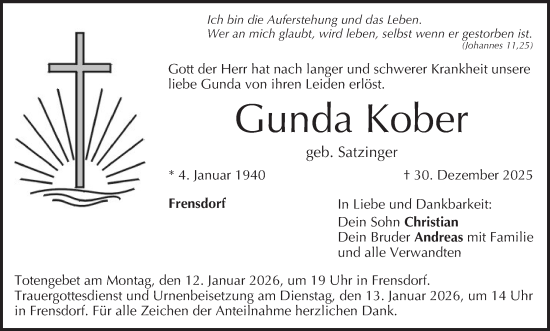 Anzeige von Gunda Kober von MGO