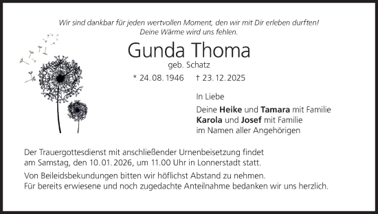 Anzeige von Gunda Thoma von MGO