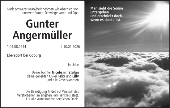 Anzeige von Gunter Angermüller von MGO