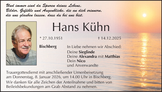 Anzeige von Hans Kühn von MGO