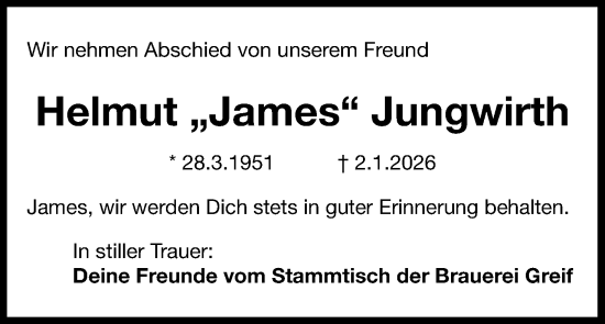 Anzeige von Helmut Jungwirth von MGO