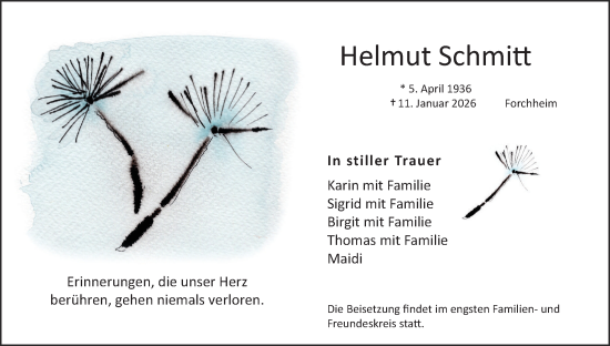 Anzeige von Helmut Schmitt von MGO