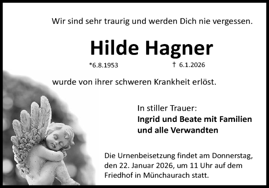Anzeige von Hilde Hagner von MGO