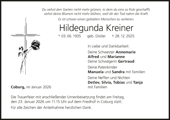 Anzeige von Hildegunda Kreiner von MGO
