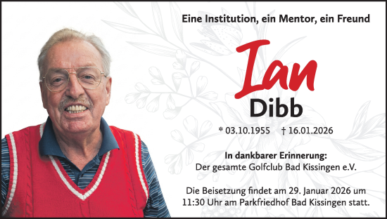 Anzeige von Ian Dibb von MGO