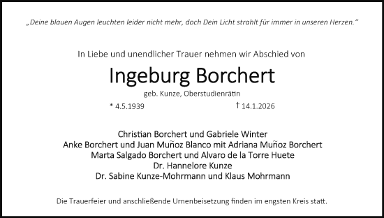 Anzeige von Ingeburg Borchert von MGO