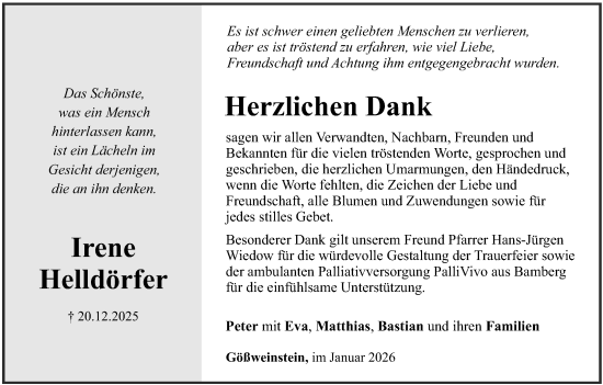 Anzeige von Irene Helldörfer von MGO