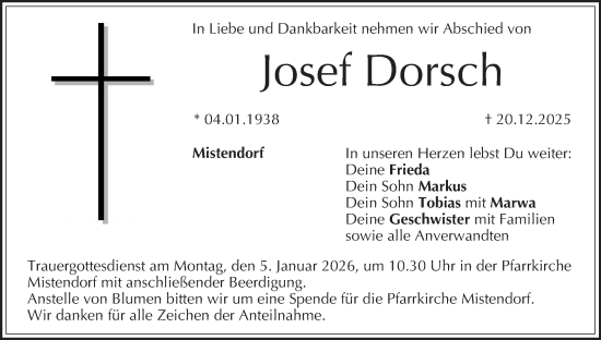 Anzeige von Josef Dorsch von MGO