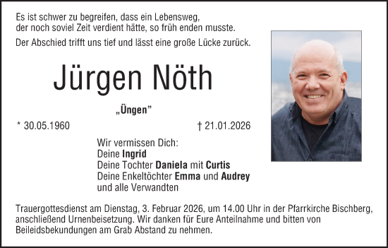 Anzeige von Jürgen Nöth von MGO