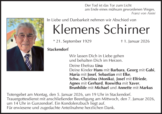 Anzeige von Klemens Schirner von MGO