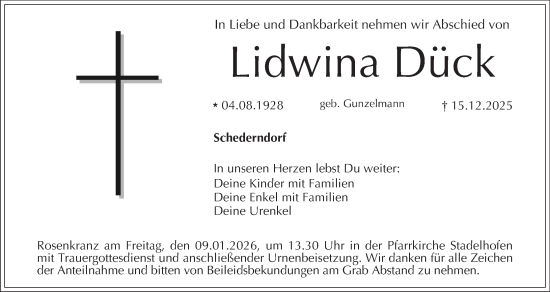 Anzeige von Lidwina Dück von MGO