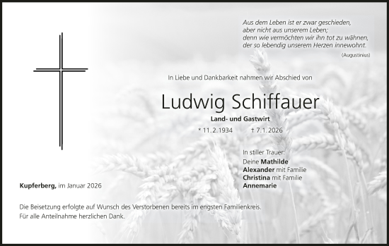Anzeige von Ludwig Schiffauer von MGO
