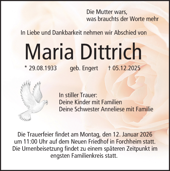 Anzeige von Maria Dittrich von MGO