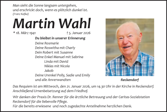 Anzeige von Martin Wahl von MGO