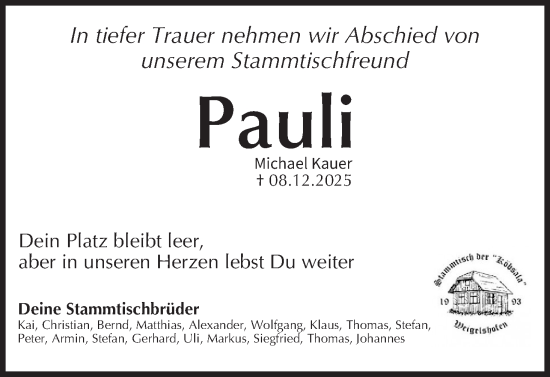 Anzeige von Michael Kauer von MGO