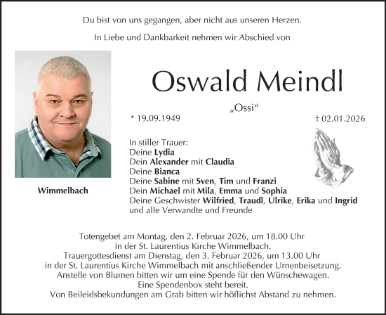 Anzeige von Oswald Meindl von MGO