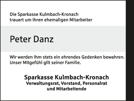 Anzeige von Peter Danz von MGO