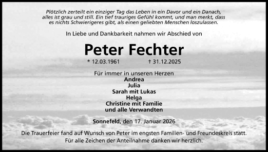 Anzeige von Peter Fechter von MGO