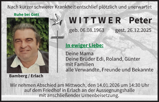 Anzeige von Peter Wittwer von MGO