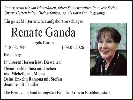 Anzeige von Renate Ganda von MGO