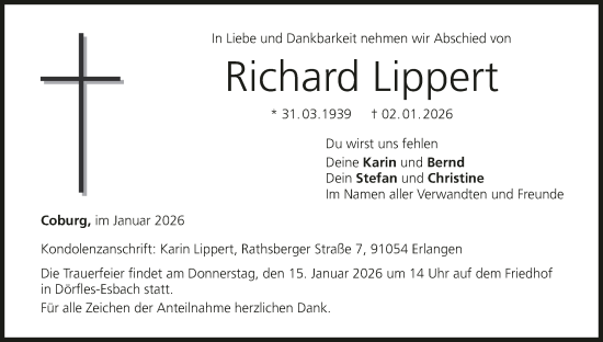 Anzeige von Richard Lippert von MGO
