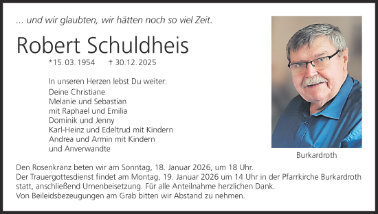 Anzeige von Robert Schuldheis von MGO
