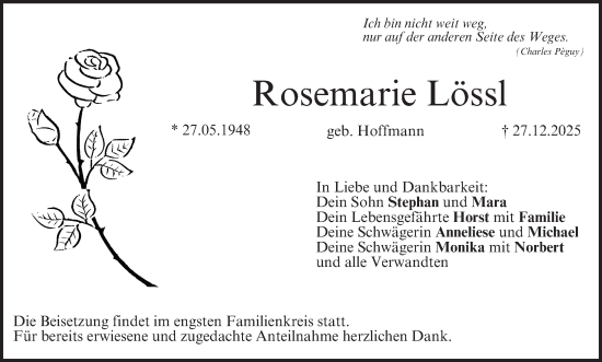 Anzeige von Rosemarie Lössl von MGO