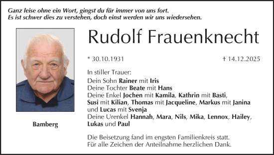 Anzeige von Rudolf Frauenknecht von MGO