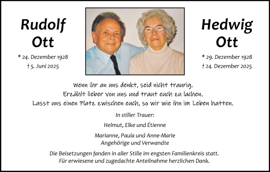 Anzeige von Rudolf Ott von MGO