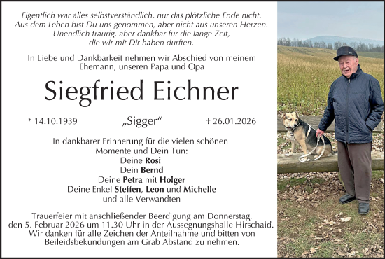 Anzeige von Siegfried Eichner von MGO