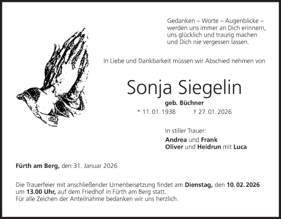 Anzeige von Sonja Siegelin von MGO