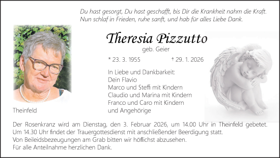 Anzeige von Theresia Pizzutto von MGO