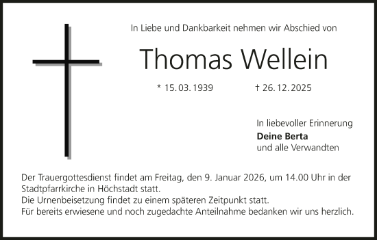 Anzeige von Thomas Wellein von MGO