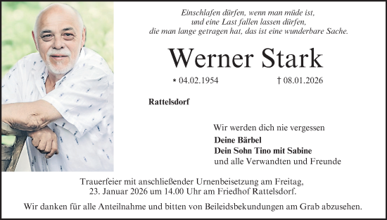 Anzeige von Werner Stark von MGO