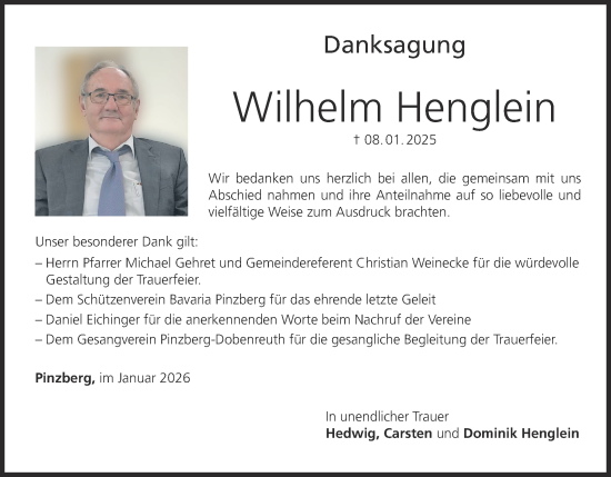 Anzeige von Wilhelm Henglein von MGO