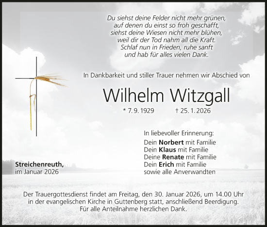 Anzeige von Wilhelm Witzgall von MGO