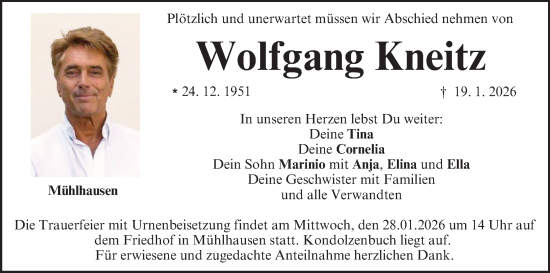 Anzeige von Wolfgang Kneitz von MGO