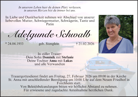 Anzeige von Adelgunde Schwalb von MGO