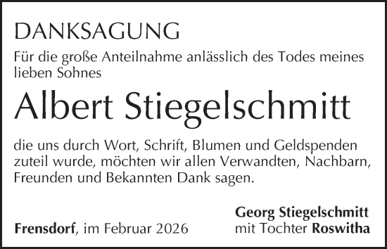 Anzeige von Albert Stiegelschmitt von MGO